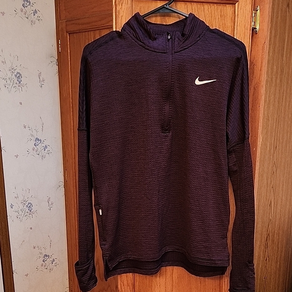 Nike Dri-Fit Dark Purple Half-Zip Top - Picture 1 of 15